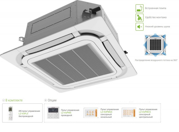 Кассетная VRF система 10-13,9 кВт Lessar LSM-AH100B8UA/LZ-VB4UB5